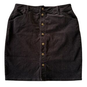Woolrich Chocolate brown corduroy button skirt mini size 10
